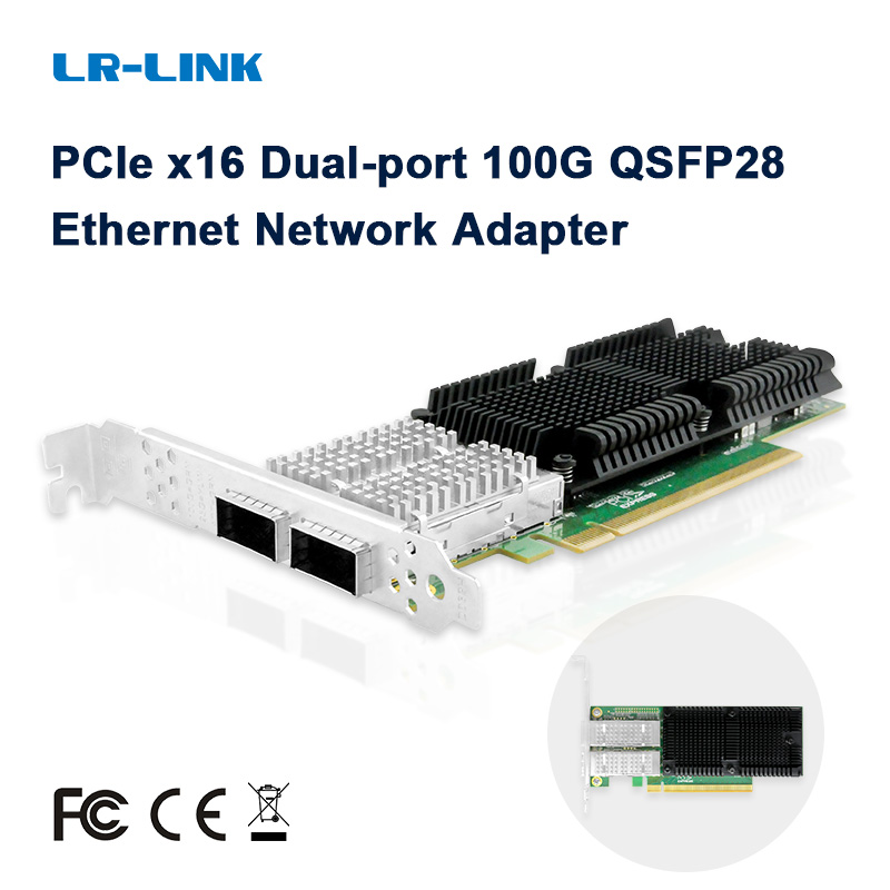 100Gbe Qsfp28 Network Card - LR-LINK 1014PF 100G Kartu Jaringan Dual-port